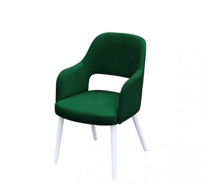 Veneti Čalúnená jedálenská stolička MOVILE 52 - biela / zelená